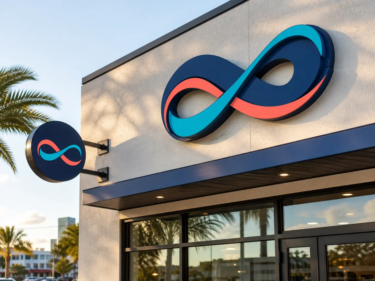 Concept dimensional storefront and projecting sign
